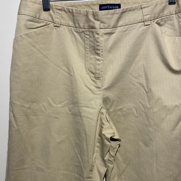 Ann Taylor Women's Tan Flat Front Textured Ankle Khaki Pants Size 10 - Picture 4 of 9